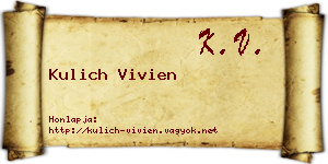 Kulich Vivien névjegykártya
